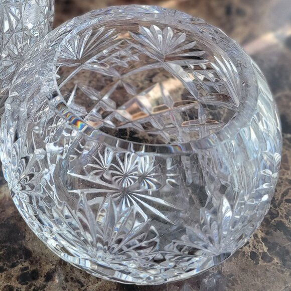 VTG POLONIA CRYSTAL Candle Globes or Rose Bowls- Poland - Picture 6 of 8